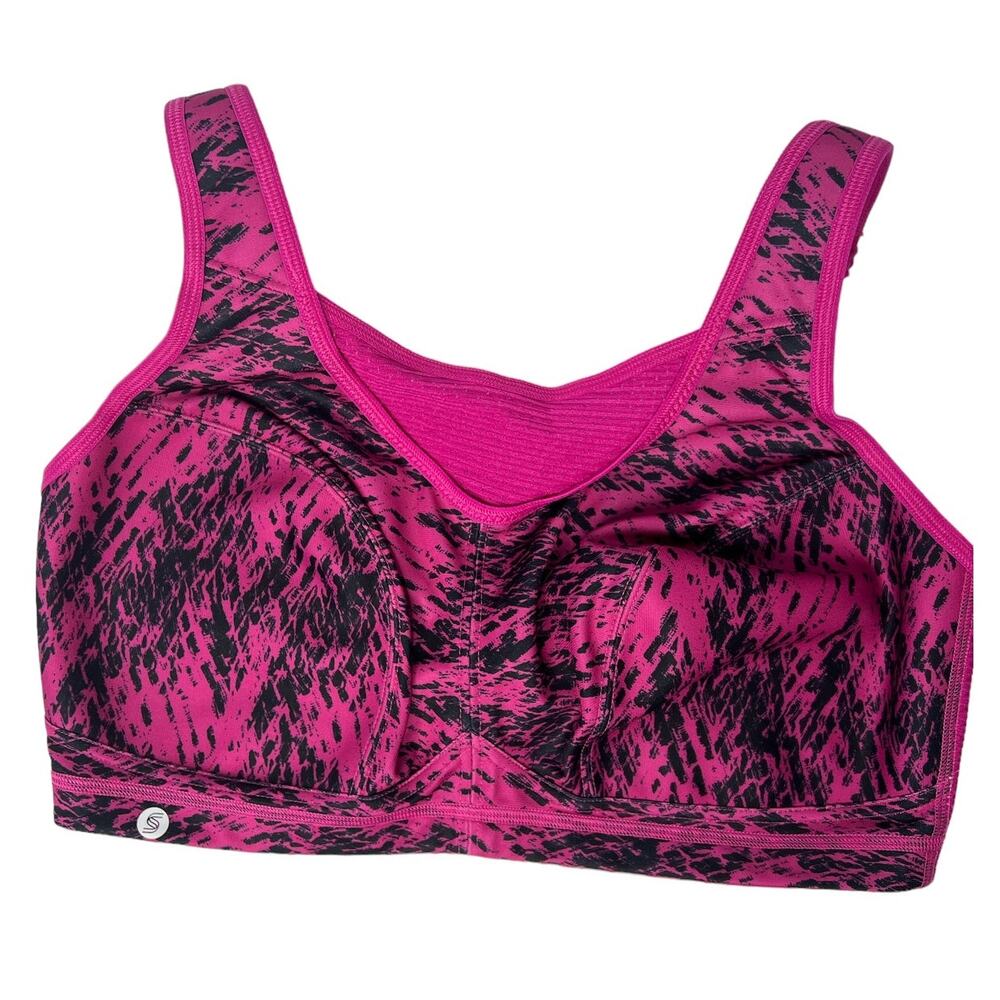 Pink and Black Women's Sports Bra